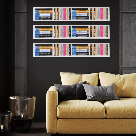 3PCS Rectangular Cube Storage Media Shelf Floating Shelf 34 Inch Media Storage Rack for CDs DVDs Books