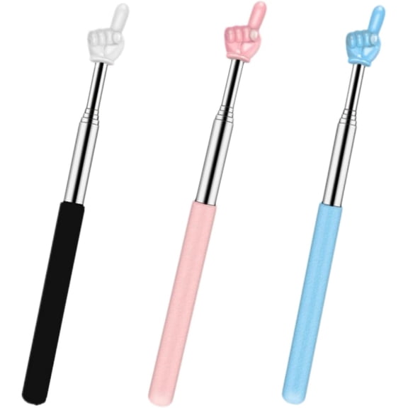 3PCS Retractable Teachers Classroom Hand Pointer, Extendable Pointer Finger Stick,Mini Finger Reading pointer Stick Student Teacher Teaching Reading Finger Shape