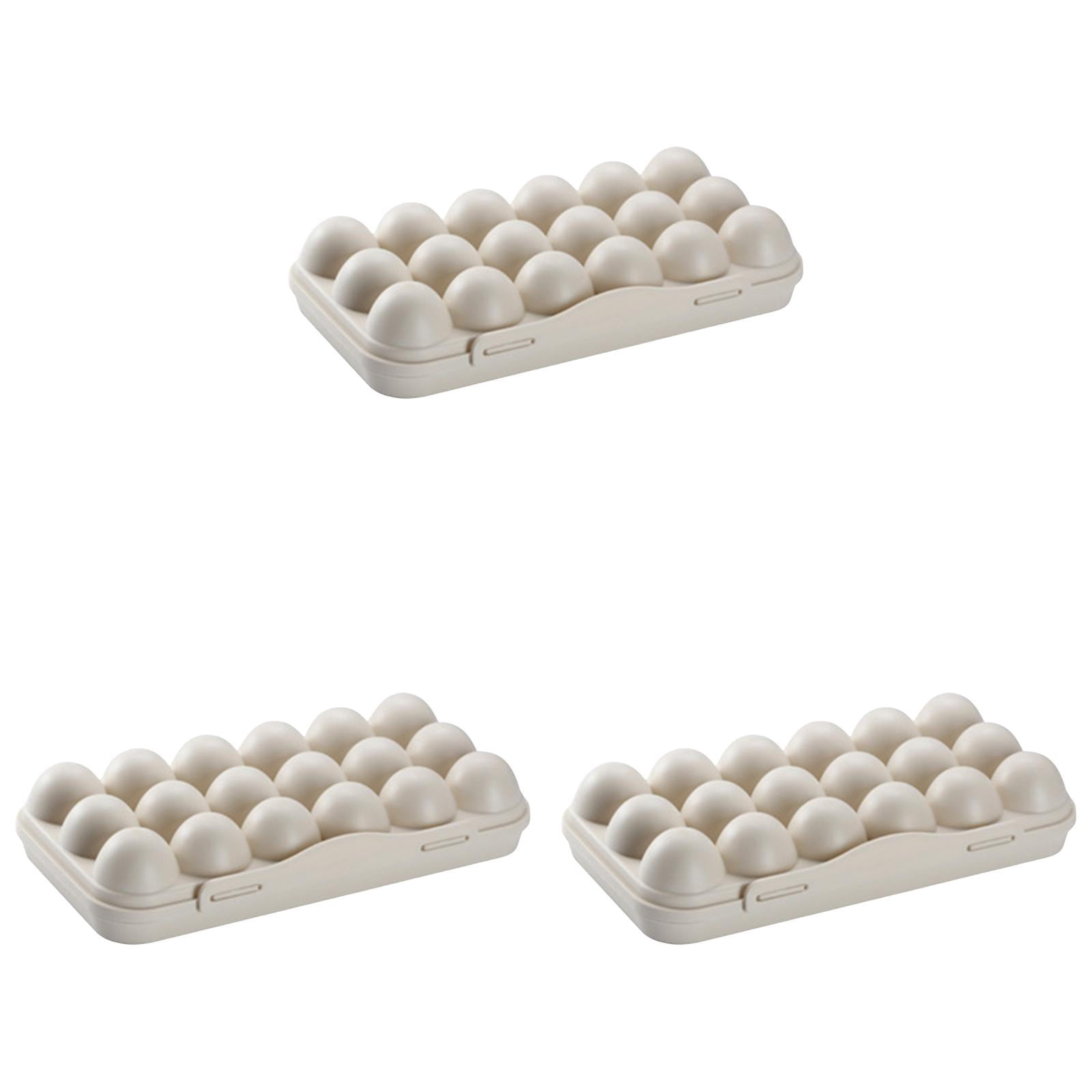 3PCS Reusable Egg Carton with Lid Ã¢ÂÂ 18 Grid Stackable Fridge Egg Holder Tray, 1pc for Kitchen, Restaurant & Camping Storage, Airtight Freshness Preservation.