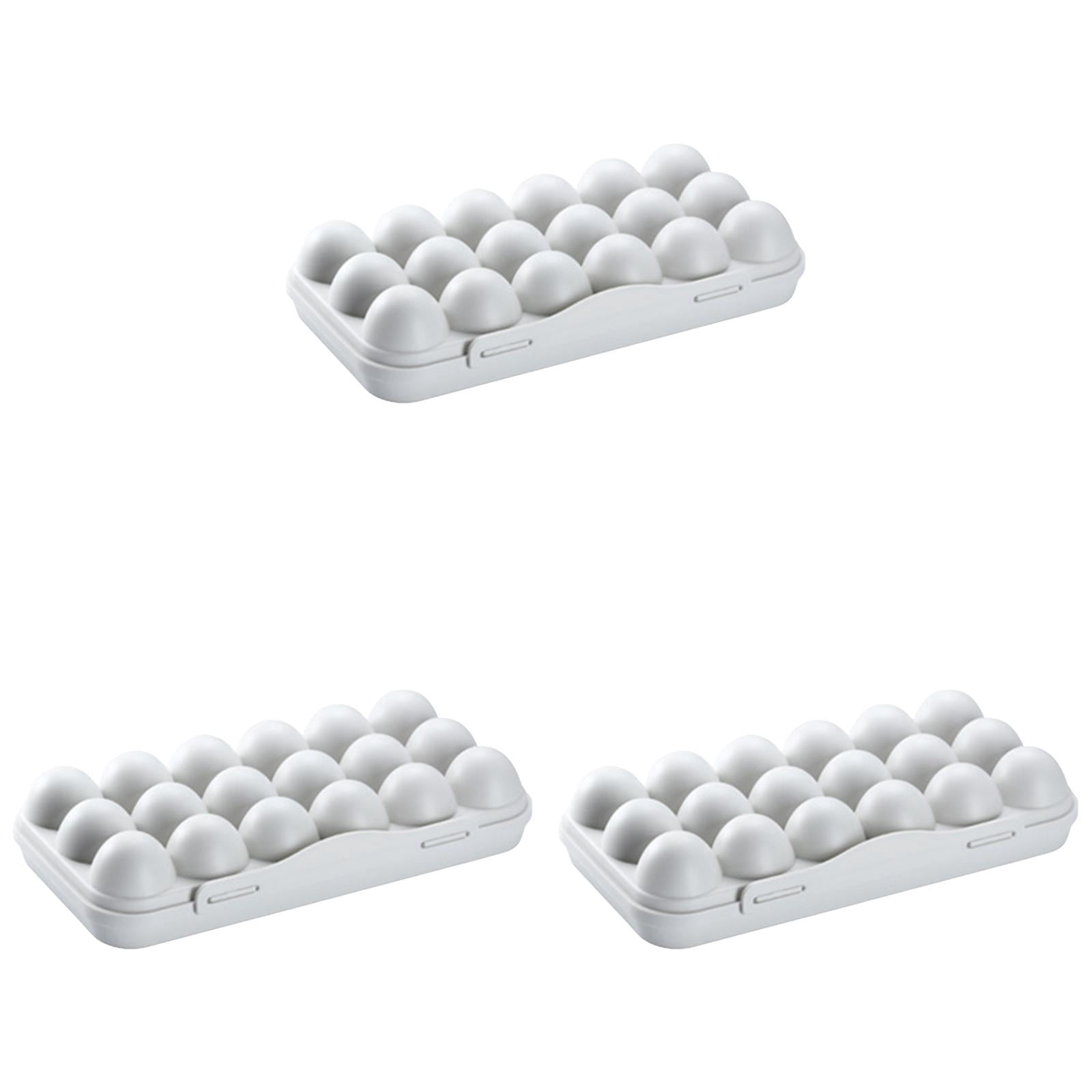 3PCS Reusable Egg Carton with Lid Ã¢ÂÂ 18 Grid Stackable Fridge Egg Holder Tray, 1pc for Kitchen, Restaurant & Camping Storage, Airtight Freshness Preservation.