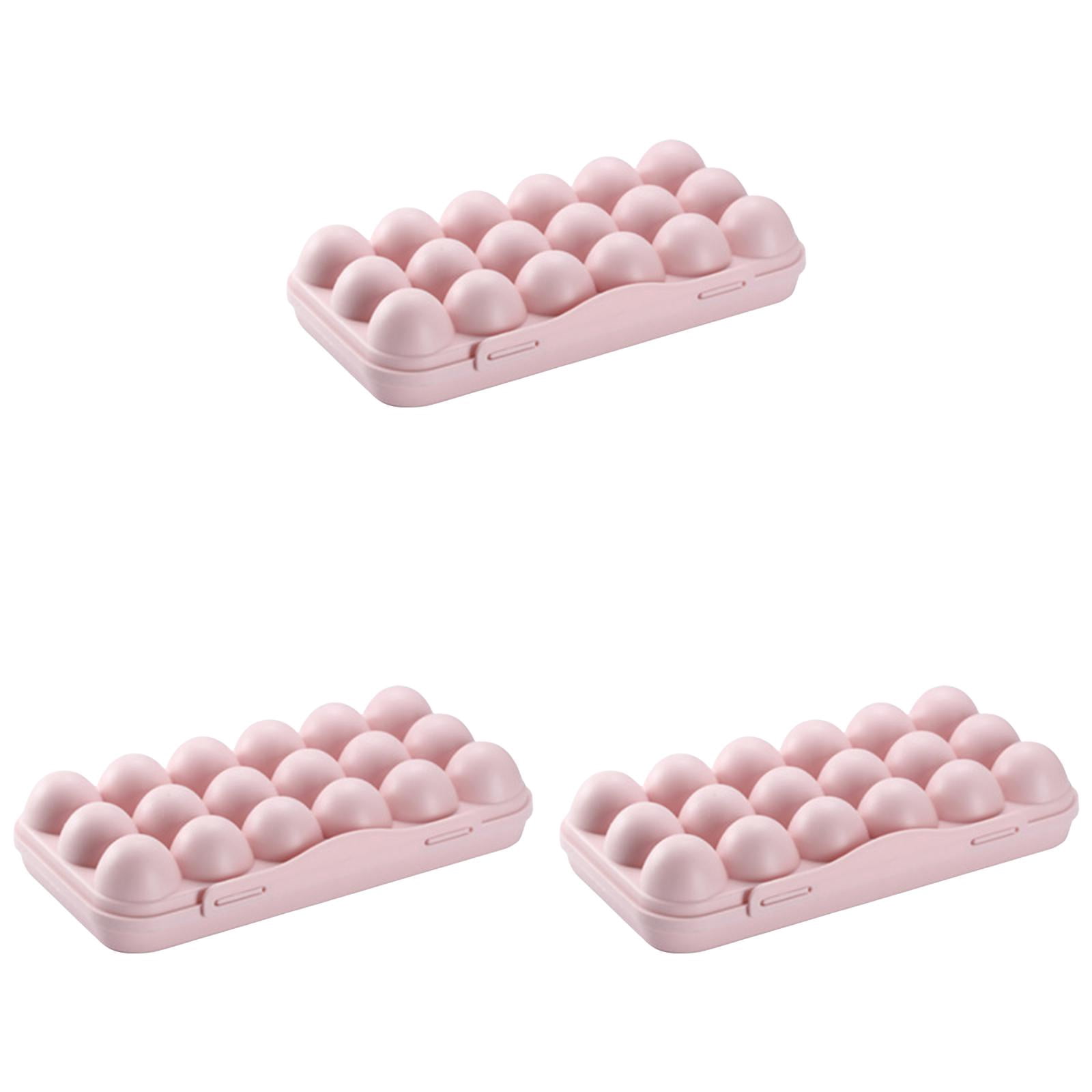 3PCS Reusable Egg Carton with Lid Ã¢ÂÂ 18 Grid Stackable Fridge Egg Holder Tray, 1pc for Kitchen, Restaurant & Camping Storage, Airtight Freshness Preservation.