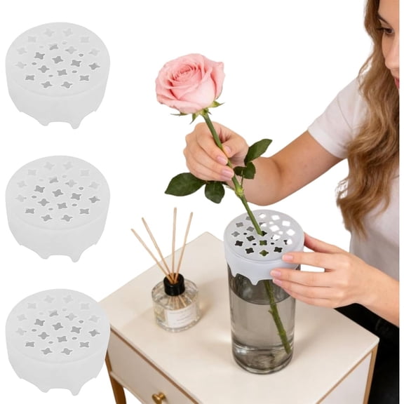 3PCS Reusable Silicone Flower Arranging Grid-Stretchy Silicone Grid For Flowers, Waterproof Floral Stem Holder Base Top Grid for DIY Bouquets, Wedding Party Centerpieces