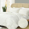 thumbnail image 1 of 3PCS Reversible Check Pattern Comforter Set Cationic Dyeing Bed Set, 1 of 5