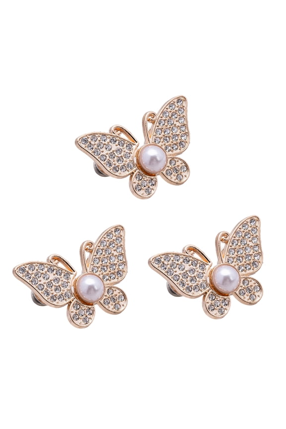 3PCS Rhinestones Butterfly Waist Tighteners for Jeans Pants Waist Tightener Fitness Pin For Waist Adjustment