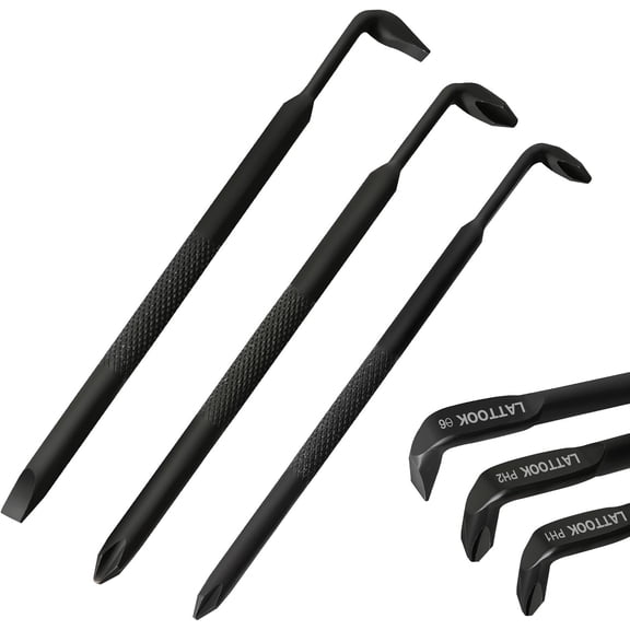 3PCS Right Angle Offset Screwdriver Set, General L-Type 90 Degree Double End Screwdriver Low Profile Screwdriver with Phillips and Slotted, 15mm Flat Elbow Design for Tight Narrow Space