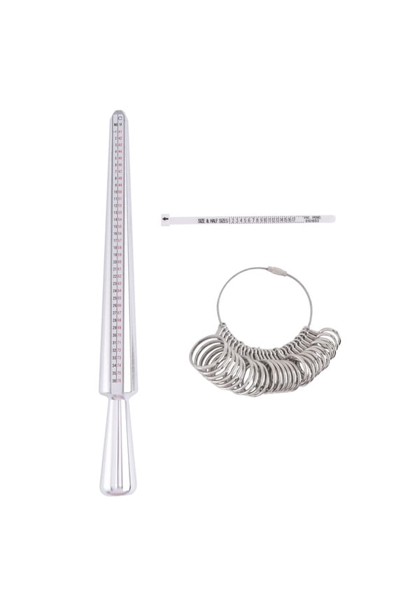3PCS Ring Sizer Measuring Tool Set, Ring Gauges with Finger Sizer Mandrel Ring Sizer for Jewelry Sizing Measuring