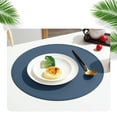 thumbnail image 1 of 3PCS Round Leather Placemat - Solid Colour Faux Leather Placemats,Coffee Mats,Kitchen Table Mats,,Easy To Clean Kitchen Table Mats, 1 of 7