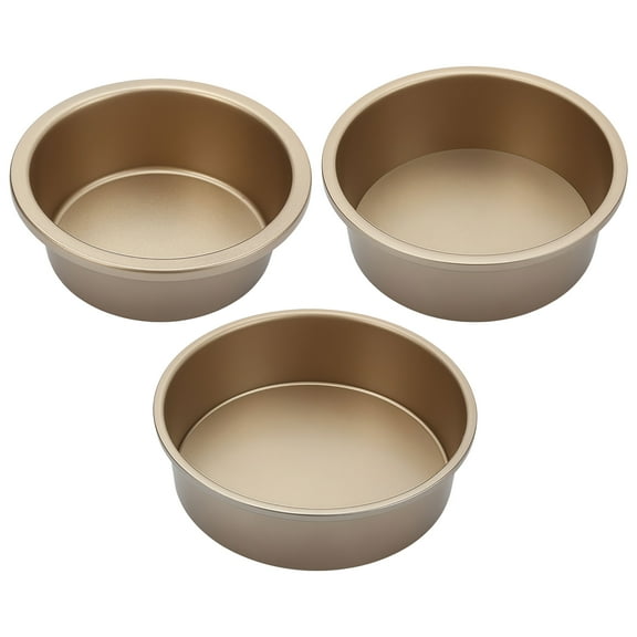 3PCS Round Removable Bottom Cake Pans, Nonstick Carbon Steel Baking Pans for Chiffon Cheesecake and Sponge Cake, 4" 6" 8" Bakeware Kit for Home Oven Use, Black Finish