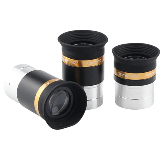 3PCS/SET 1.25 Inches 62 Degrees 4mm 10mm 23mm Astronomical Telescope Aspheric Wide-Angle Eyepiece Combination Set