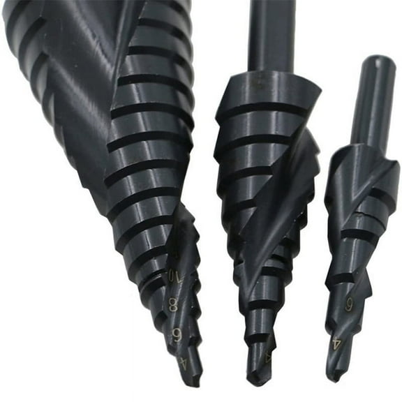 3PCS/SET 4-32MM HSS Cobalt Step Stepped Drill Bit Set Nitrogen Spiral Hole