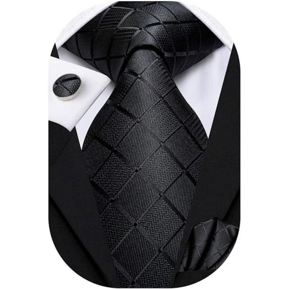 3PCS SET Mens Paisley Floral Silk Tie for Men Striped Necktie and Pocket Square Cufflinks Set Wedding Business