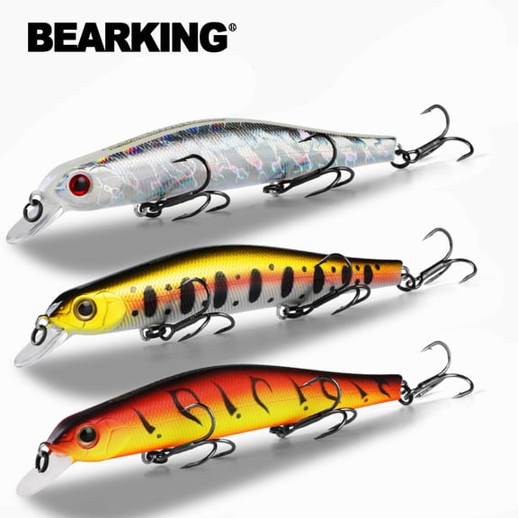 3PCS/Set Bearking 11cm 17g Magnet Weight System Casting Model Fishing Lures Hard Bait Dive 0.8-1.2m Quality Wobblers Minnow