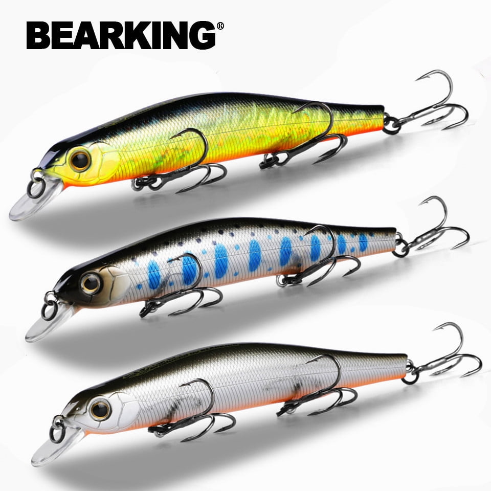 3PCS/Set Bearking 11cm 17g Magnet Weight System Casting  Model Fishing Lures Hard Bait Dive 0.8-1.2m Quality Wobblers Minnow
