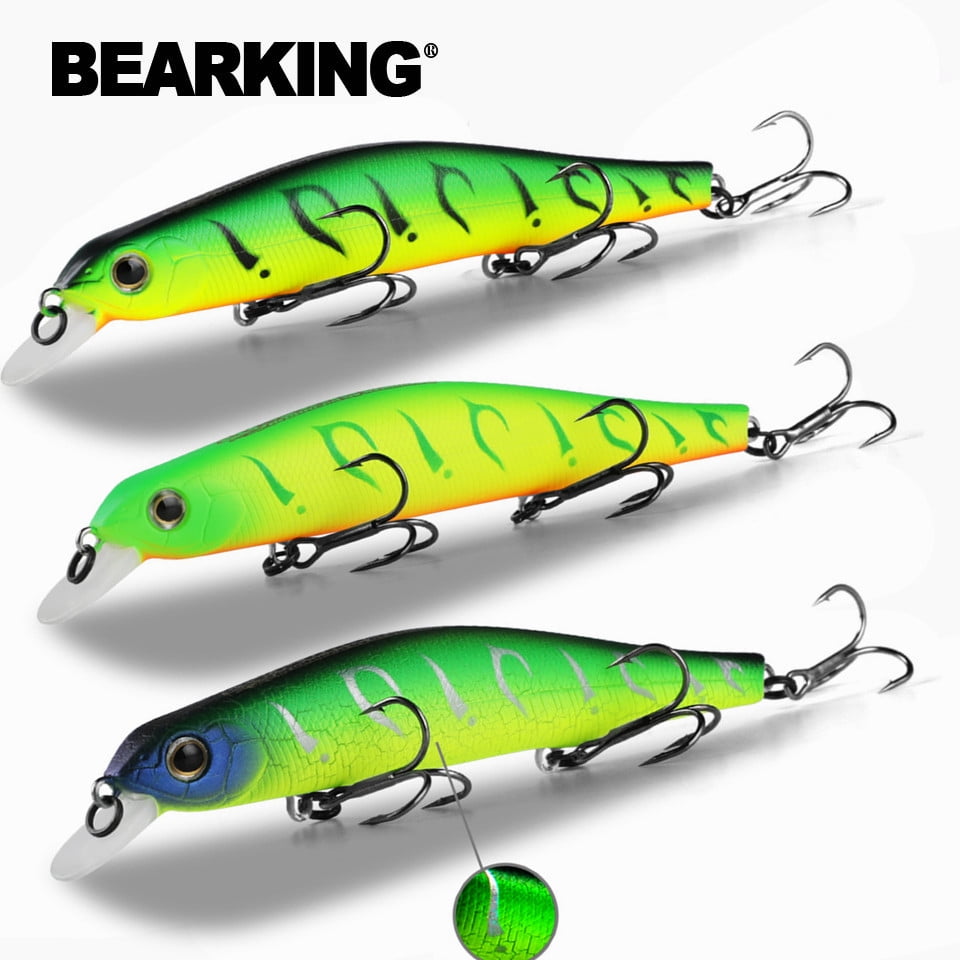 3PCS/Set Bearking 11cm 17g Magnet Weight System Casting  Model Fishing Lures Hard Bait Dive 0.8-1.2m Quality Wobblers Minnow