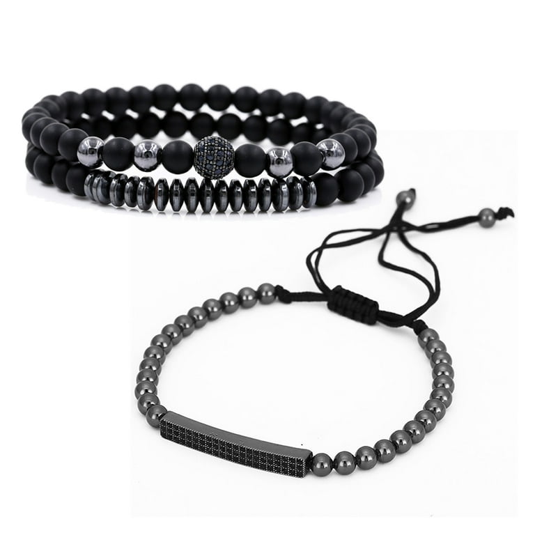 Mens adjustable hotsell beaded bracelets
