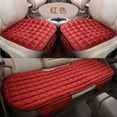thumbnail image 1 of 3PCS Set Car Seat Cushion for Front and Back Seat, 3D Soft Linen Breathable Auto Seat Cover, Comfort Non-Slip Rubber Bottom, Car Seat Protector Pad Universal for Office Chair, Home (Red/3PCS), 1 of 2