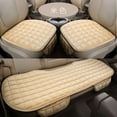 thumbnail image 1 of 3PCS Set Car Seat Cushion for Front and Back Seat, 3D Soft Linen Breathable Auto Seat Cover, Comfort Non-Slip Rubber Bottom, Car Seat Protector Pad Universal for Office Chair, Home (Beige/3PCS), 1 of 2