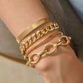 thumbnail image 1 of 3PCS/Set Fashion Thick Chain Link Bracelets Bangles For Women Vintage Snake Chain Gold Silver Color Bracelets Set Punk Jewelry, 1 of 6