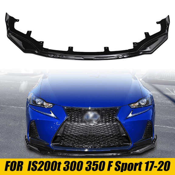 3PCS Set Front Bumper Lip For Lexus IS200t IS300 IS350 F-Sport 2017-2020 Bumper Front Spoiler Air Dam Chin Front Splitter Lip Lower Protector Glossy Black
