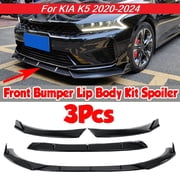 3PCS Set Front Bumper Lip For For KIA K5 GT, GT-Line, EX, LX All Models 2020-2024 Bumper Front Spoiler Air Dam Chin Front Splitter Lip Lower Protector Glossy Black