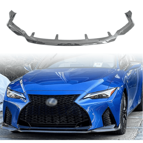 3PCS Set Front Bumper Lip for 2021-2022 Lexus IS350 F-Sport V-Style Front Spoiler Diffuser Front Splitter Lip, Carbon Fiber Look