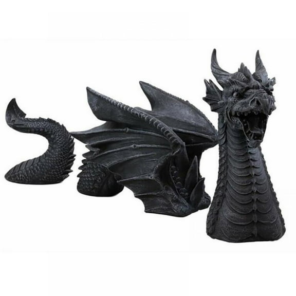 3PCS/Set Garden Dragon Statues Decoration, Resin Dragon Sculpture Garden Decor, Dragon Figure Landscaping Ornament, for Home Indoor Outdoor Garden Courtyard Lawn Yard Gift