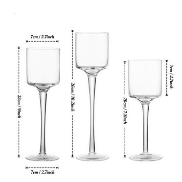 3PCS/Set Goblet Glass Candle Holders,Clear Tea Light CandleHolders,for Table Centerpiece,Wedding Home Bathroom Bar Party Decor (Set A)