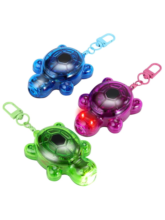 3PCS Set Turtle Keychain Flashlights, 7 Modes LED & SOS Emergency Rechargeable Mini Flashlight Key Ring Handbag Bag Purse Keychains Set Nurse Animal Keychain Lights, Outdoor Adventures (Small)