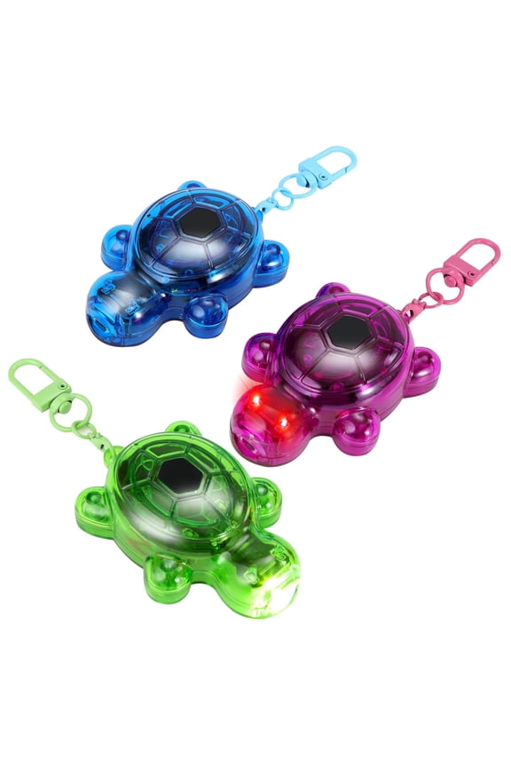 3PCS Set Turtle Keychain Flashlights, 7 Modes LED & Sos Emergency Rechargeable Mini Flashlight Key Ring Handbag Bag Purse Keychains Set Nurse Animal Keychain Lights, Outdoor Adventures (Small)