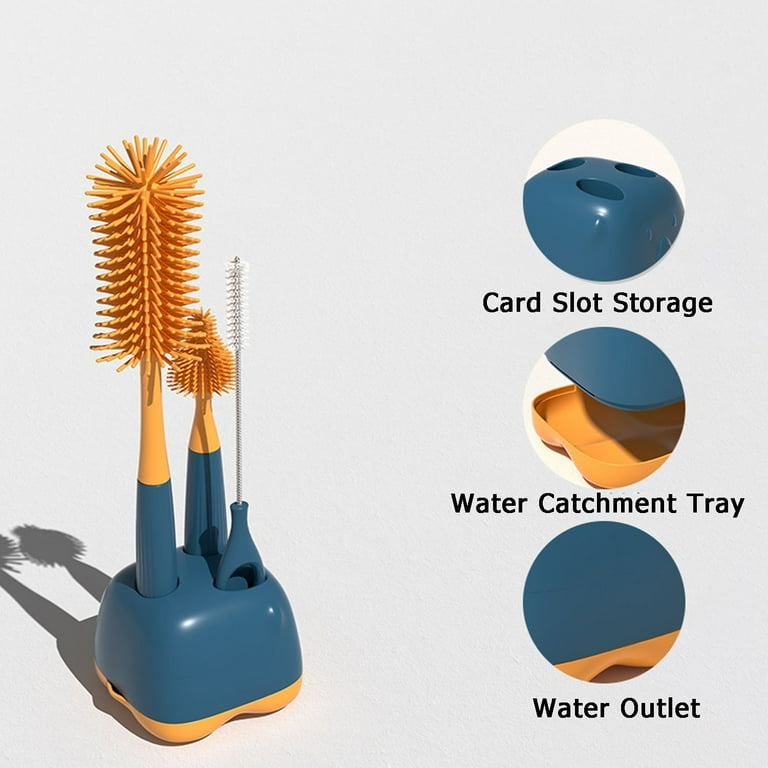 Electric Bottle Cleaner Brush Set - 360° Rotating 3 Replaceable Silicone  Brushes