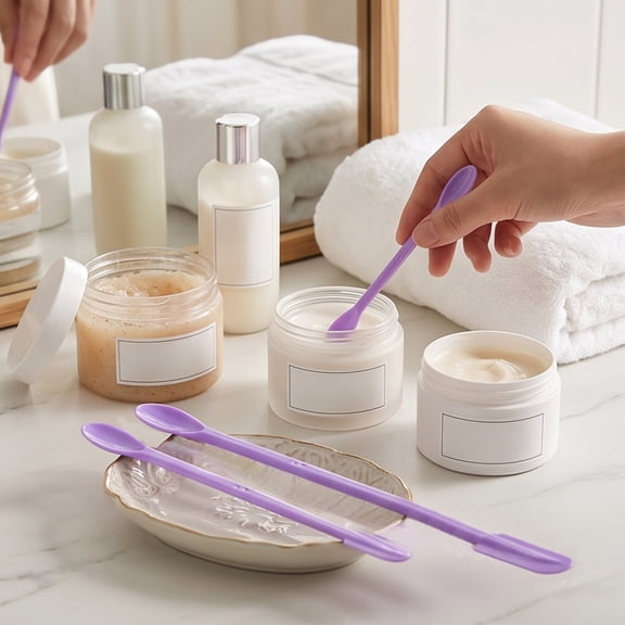 3PCS Silicone Cosmetic Spatula Small Scraper Tool Makeup Cream Lotion Jar Scoop Skincare Container Emptying Tool Beauty Accessories Reusable Applicator Kit Set
