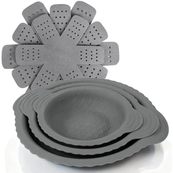 3PCS Silicone Pan Protectors with 6PCS Felt Pan Pot Separators Dividers Pads for Stacking and Protecting Your Cookware, Compatible with Hexclad Cookware Set, Tfal Nonstick Frying Pans &More$$