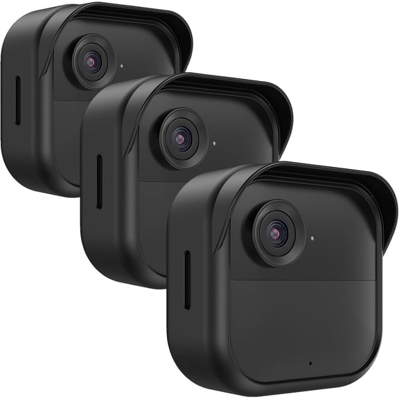 Acoretoas Silicone Protective Cover Weather-Resistant Skin with Sun Shade for Outdoor 4 (4th Gen) Camera, 3PCS, Black