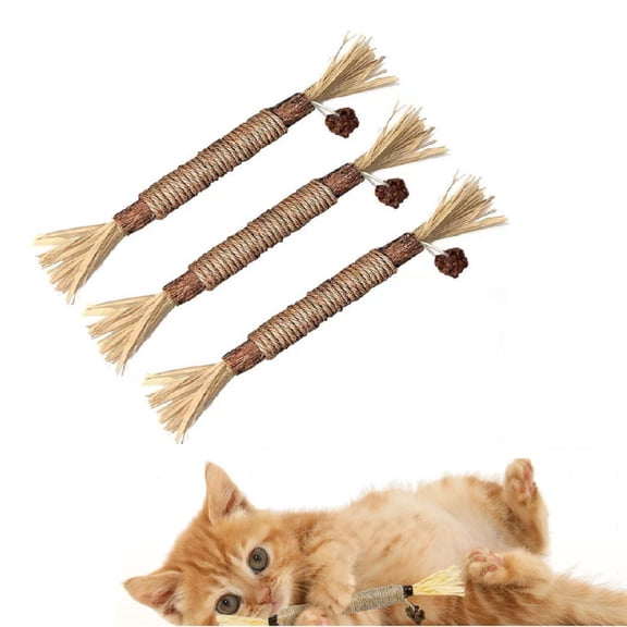 3PCS Silvervine Sticks for Cats Kitten Teething Toys for Indoor Cat