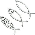 thumbnail image 1 of 3PCS Sliver Jesus Fish Decal Sticker 5.5x1.8in Plastic Christian Fish Sticker 3 Style Christian Cross Fish Emblem for Car Window Laptops Decoration, 1 of 9