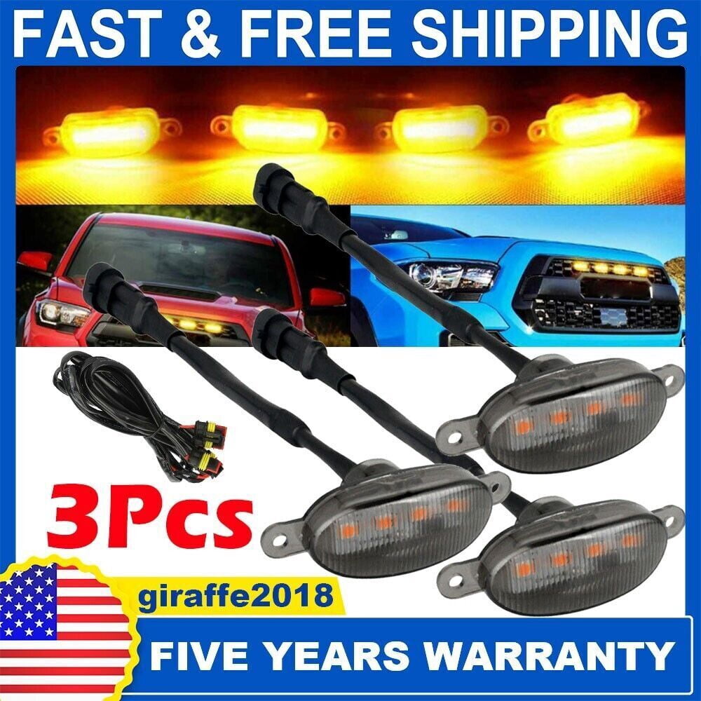 Kit 3 Luci LED A Giorno Bianco Fumo Per Calandra Toyota Tundra 2014-2021 Con Griglia TRD Pro