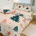 thumbnail image 1 of 3PCS Snowman Christmas Tree Elk Duvet Cover Set Twin, 1 Duvet Cover And 2 Pillowcase, Duvet Cover for Kids Girls Boys And Teens, 1 of 6