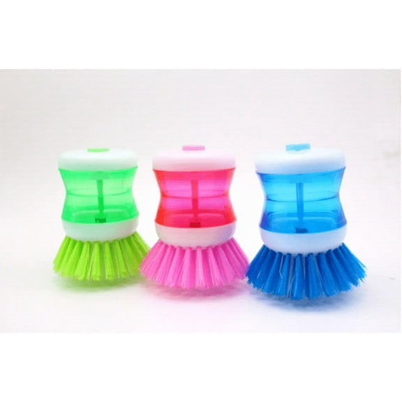 3PCS Soap Dispensing Dish Brush with Holder, Kitchen Dish Wand Scrub Brush Dish Brush for Dish Pot Pan Sink