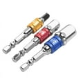 thumbnail image 1 of 3PCS Socket Adapter Impact Set Hex Shank to 1/4 3/8 1/2 inch Colorful Extension Converter Impact Drill Bits Driver Power Hand Tools Turns Power Drill Into High Speed Nut Driver, 1 of 8