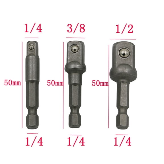 BESTOYARD 3PCS Socket Adapter Set Impact Grade Dark Grey Extension Connector for Workshop
