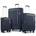 thumbnail image 1 of 3-Piece Softside Luggage Set Expandable Suitcase with TSA Lock and Front Opening, 20"/26"/30", Navy Blue - 8809, 1 of 8