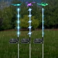 3PCS Solar Hummingbird Butterfly Grassland Light Acrylic Ground Lamp