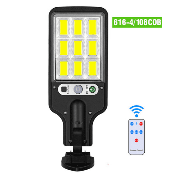 3PCS Solar Wall Lights Outdoor - LED Motion Sensor Flood Lights with Remote, 3 Modes (Full/Dim/Auto), IP65 Waterproof for Garden, Driveway, Flag Pole (1200mAh Battery)