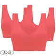 thumbnail image 1 of 3PCS Solid Women's Sports Bras Tank, Mesh Breathable U Neck Yoga Bras for Women Sleep Bras Workout Bras, Comfort Wide Straps Gym Bra, Summer Backless Training Bras Crop Tops for Women, 3X-Large, 1 of 4
