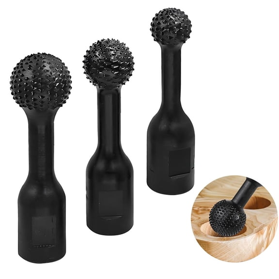 3PCS Sphere Rotary Burr Set, 5/8"-11 Thread Ball Gouge Attachments for 4-1/2" & 5" Angle Grinders, Carbide Steel Wood Carving Tools for Hollowing, Shaping & Polishing