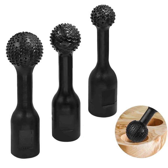 Rotary Burr Set, 3PCS Ball Gouge Attachments 5/8"-11 Thread for Angle Grinder, Carbide Wood Carving Tools for Shaping, Polishing & Hollowing