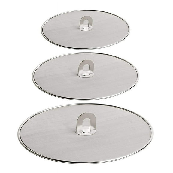 3PCS Splatter Screen for Cooking - Stainless Steel Grease Splatter for Frying Pan, No Cooking Oil Mess