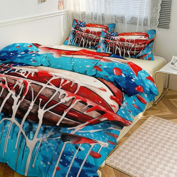 3PCS Sports Basketball Duvet Cover Set Twin, 1 Duvet Cover And 2 Pillowcase, Duvet Cover for Kids Girls Boys And Teens