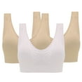 thumbnail image 1 of 3PCS Sports Bra Padded Pull Over Bra Sports Bras for Women Sale Gym Bras Womens Support Bras Push Up Sport Bra Supportive Bra(White), 1 of 6
