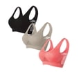 thumbnail image 1 of 3PCS Sports Bras for Women Plus Size Workout Wireless Bra Breathable Anti Sagging Hollow Out Fitness Running Tops(Coffee 42BC), 1 of 7